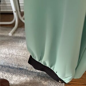 Mint Green and Black Blouse